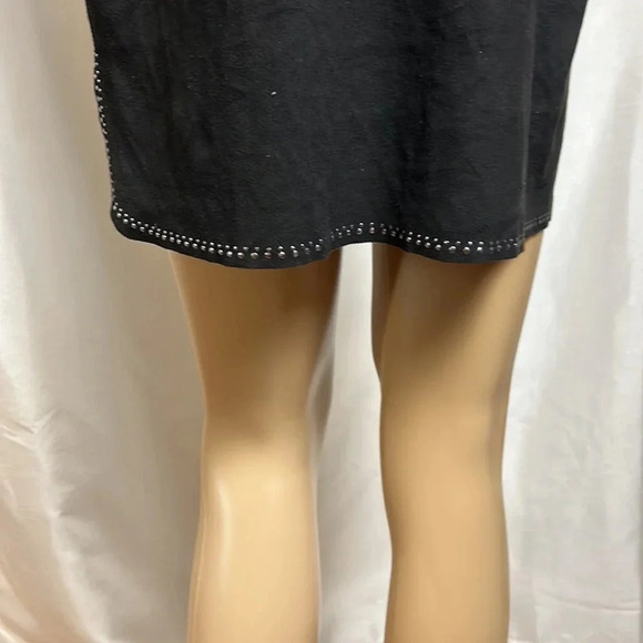 Black crushed velvet mini dress ,metallic silver  embellished,fairy,goth,witchy - Picture 10 of 13